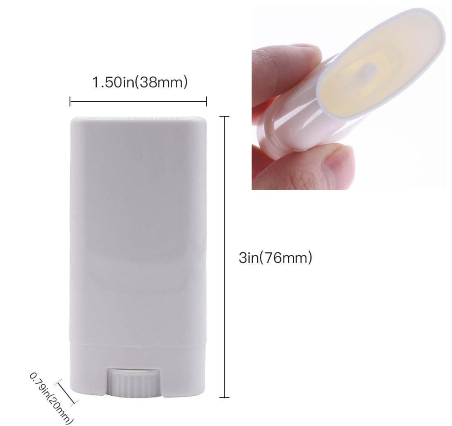 Sxminer 30 Pcs 15ml White Empty Deodorant Container Oval Lip Balm Tube Twist-Up Refillable Tubes Plastic Lipstick Tube 0.5 oz Filling Deodorant Stick BPA-Free for Homemade Lotion Bars Crayon Chapstick