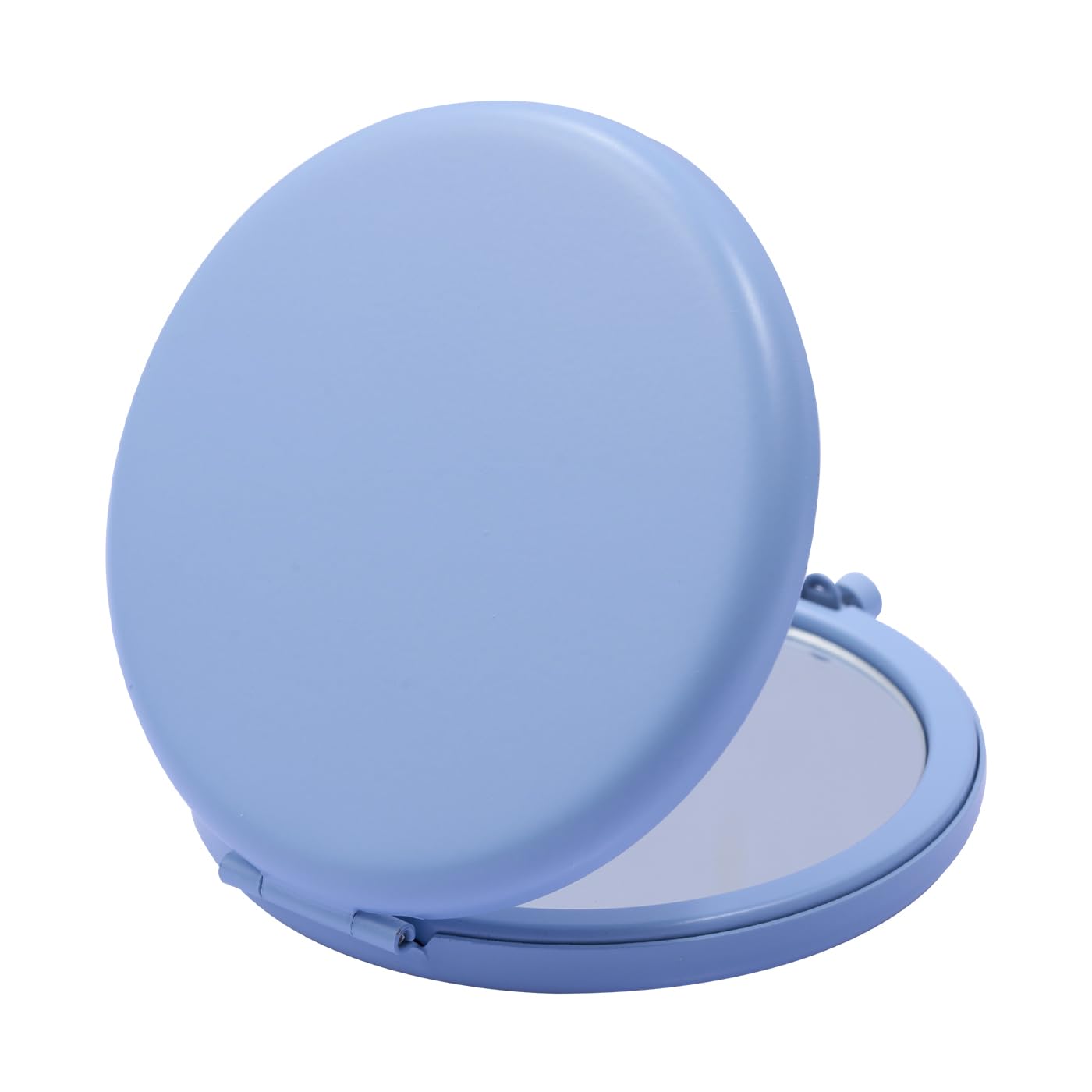 QUSTGO Compact Mirror, Pocket Travel Makeup Mirror for Purse, Metal Round Shell, 2-Sided 1X/2X Magnifying, Portable, Folding, Handheld, Baby Blue,18 Pack