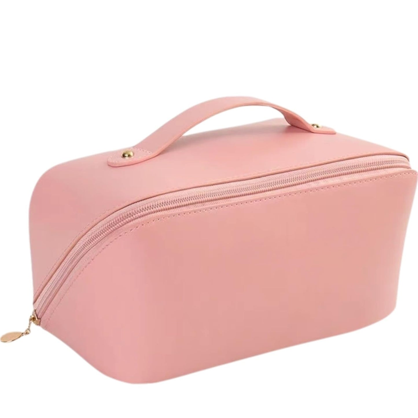 Large-capacity travel makeup bag, beautiful travel makeup bag with handle, large-capacity portable PU pillow makeup bag, suitable for family use or travel use, etc.