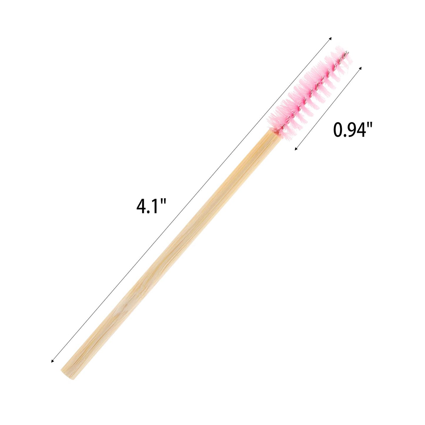 Tbestmax 500 Disposable Mascara Wands Eyelash Brush Spoolies for Eye Lash Extension Eyebrow Bamboo Stick Pink