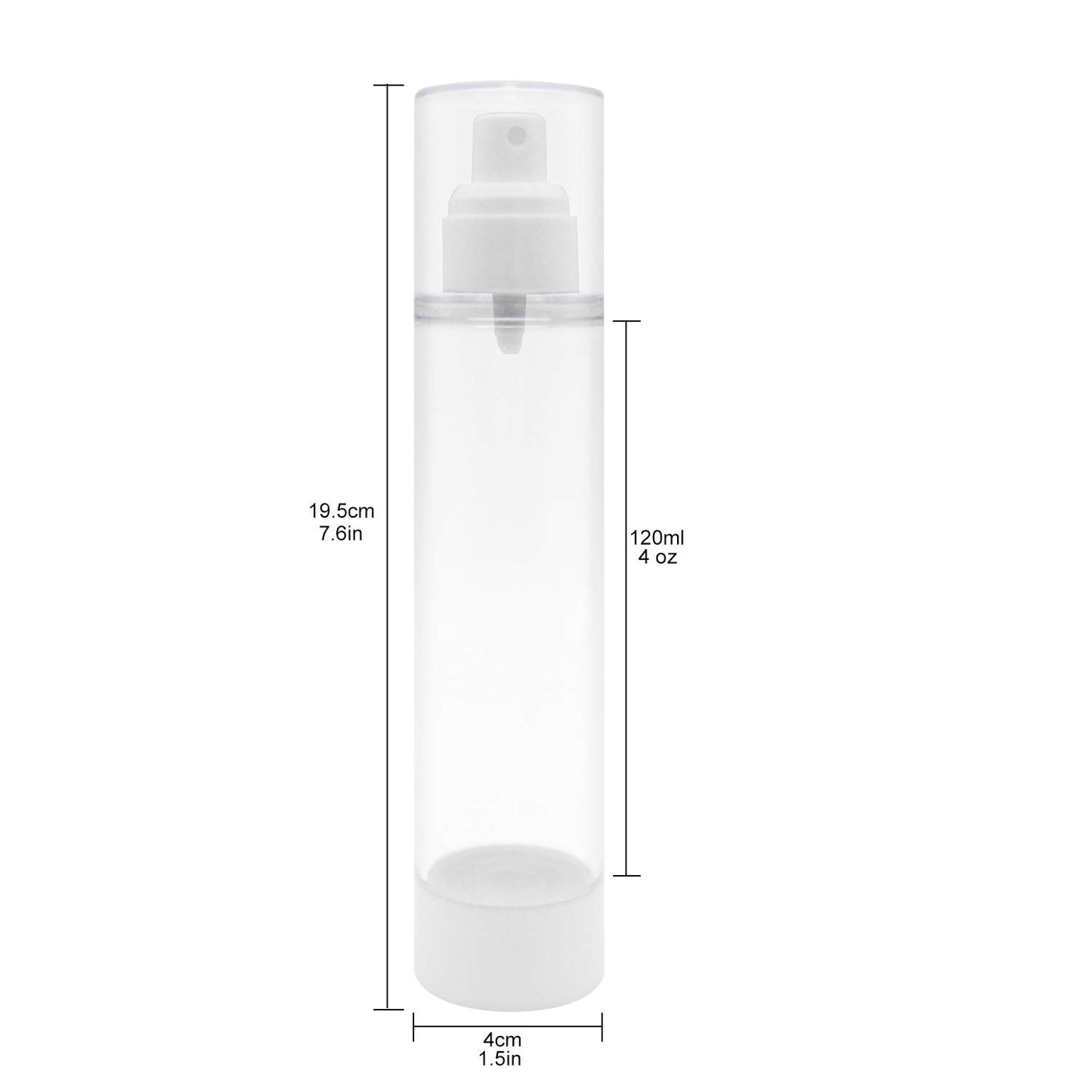 TRENDBOX 120ml / 4oz Airless Spray Bottle Refillable Travel Container for Cosmetic Makeup Water - 6 Pack