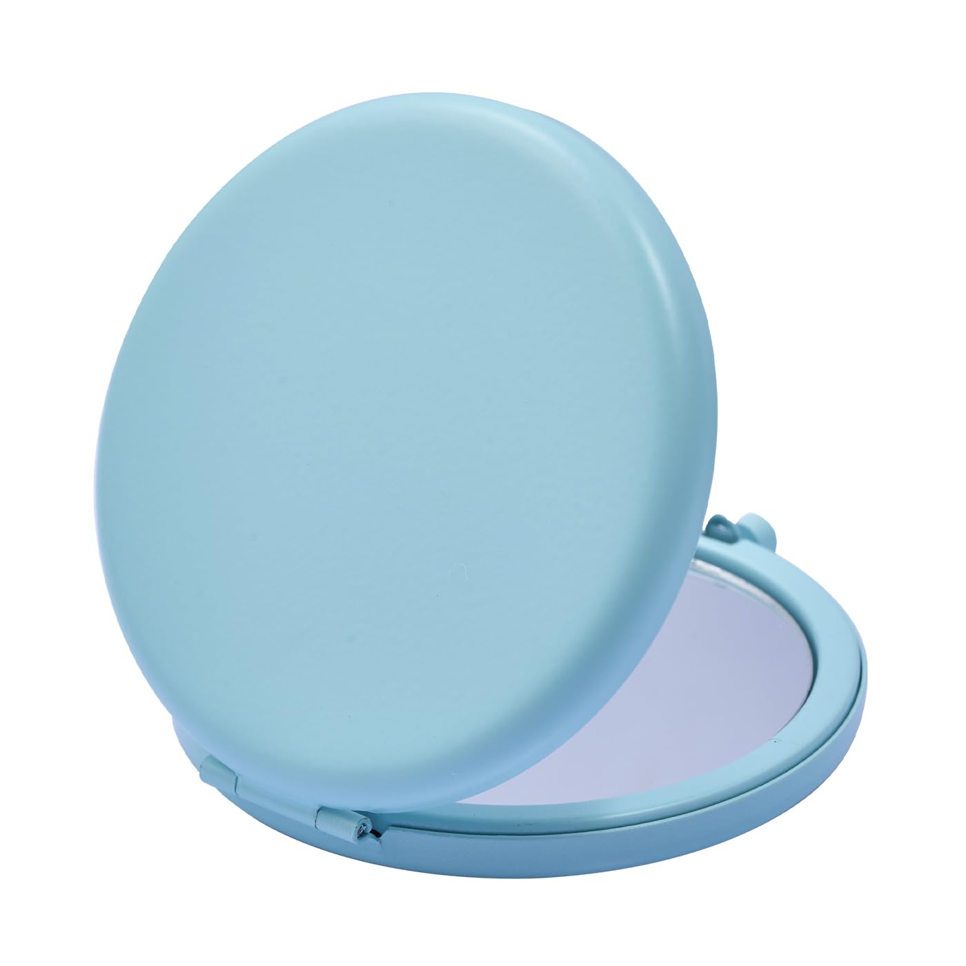 QUSTGO Compact Mirror, Pocket Travel Makeup Mirror for Purse, Metal Round Shell, 2-Sided 1X/2X Magnifying, Portable, Folding, Handheld, Aquamarine,18 Pack