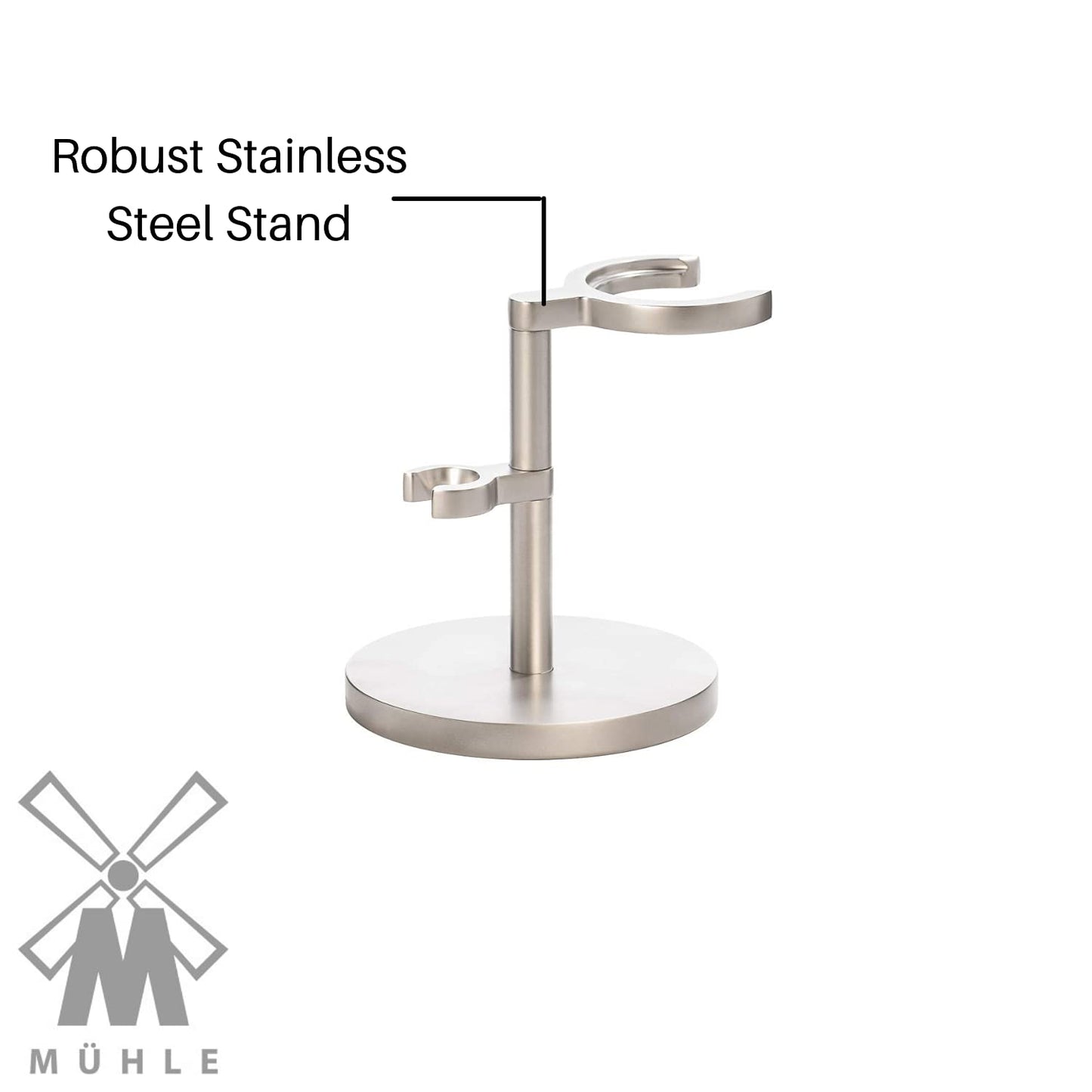 MÜHLE ROCCA Stand for Razors & Shaving Brushes | Shave Accessory | Matt Stainless Steel