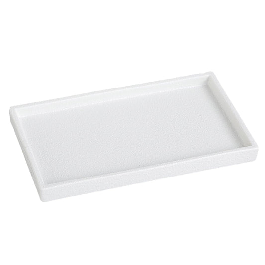 Eyrozia Bathroom Vanity Tray - 11'' Ceramic Rough-Textured Rectangle Countertop Tray, Heavy-Duty Perfume Organizer Plate, Jewelry Ring Tray, Kitchen Soap Dispenser Stone Trays, White