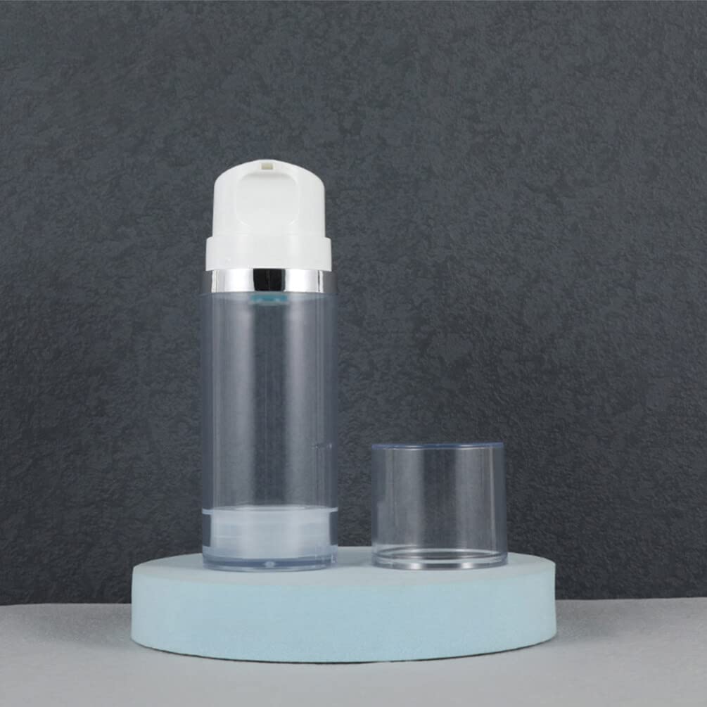 Set of 2 Travel Airless Pump Bottles Wide Mouth for Creams and Lotions