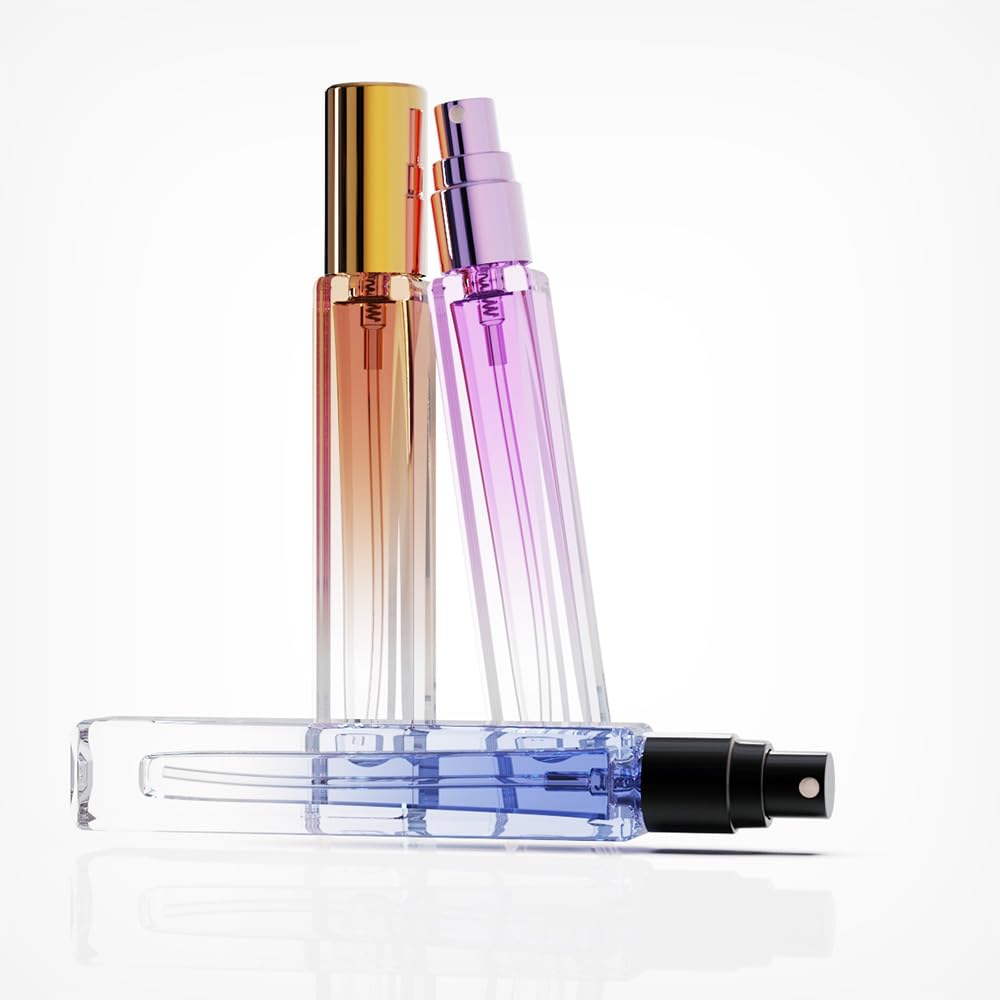 seafulee 5PCS 10ml Glass Refillable Travel Perfume Atomizer Bottles,Mini Empty Cologne Spray Bottle,Pocket Size Sprayer Portable for Travel and Sample Container Toiletries Dispenser