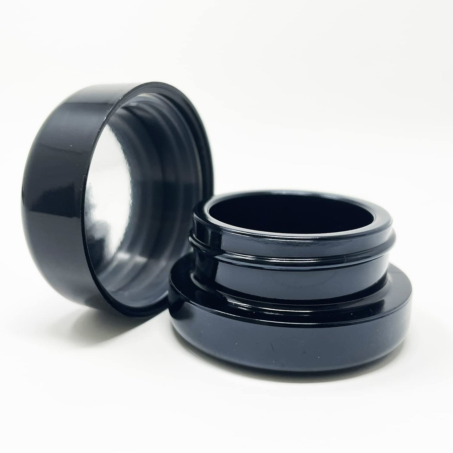 80pcs 7ml UV Resistant Glass Jar Set with Child-Resistant Black Lids - Round Bottom Cosmetic Jars for lip balm wax and creams