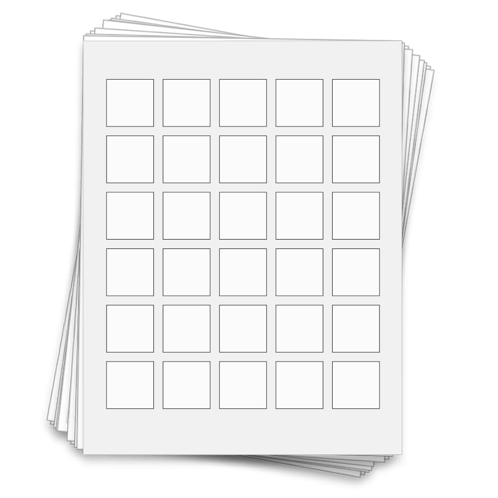 300 Waterproof Labels for 30 ml Bottles, 1.25 x 1.25 in. | Square, Waterproof White Vinyl for Inkjet Printers