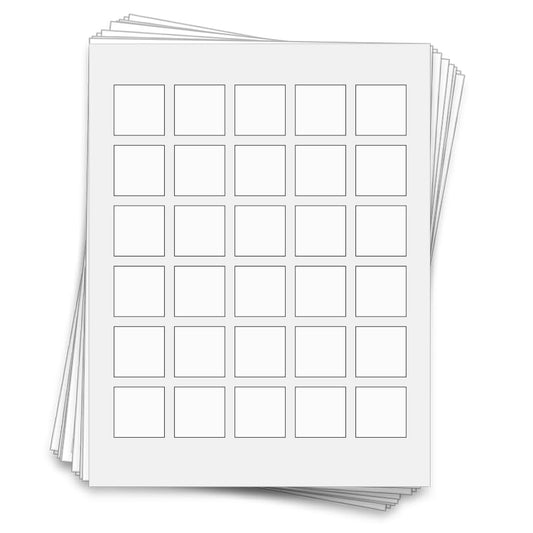 300 Waterproof Labels for 30 ml Bottles, 1.25 x 1.25 in. | Square, Waterproof White Vinyl for Inkjet Printers
