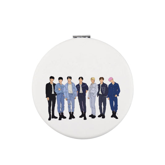 Zuo Bao K-POP Music Travel Makeup Mirror Kpop Song Lover Mirror South Korea Star Team Fans Gift (EN)