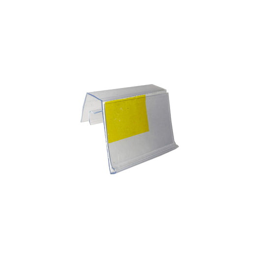 THE GLOBAL DISPLAY SOLUTION Wire Fence and Basket Ticket Holder | Perfect for price display and business promo items | Clear | 2.5" W x 1.25" H | 100 Pack