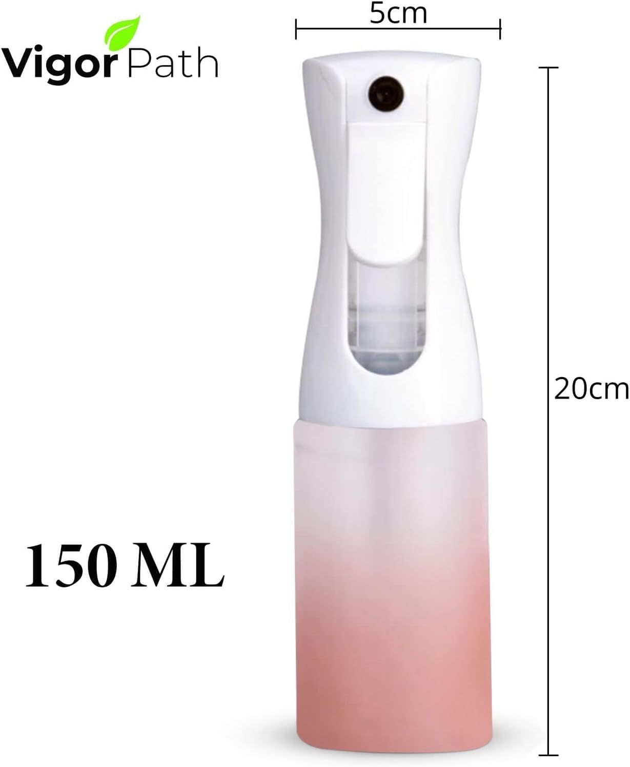 VIGOR PATH Continuous Spray Bottle for Hair – Fine Mist Mister for Hairstyling, Cleaning, Plants, Pets, Barbers, Salons, and Essential Oil Applications (150ml/5 oz)