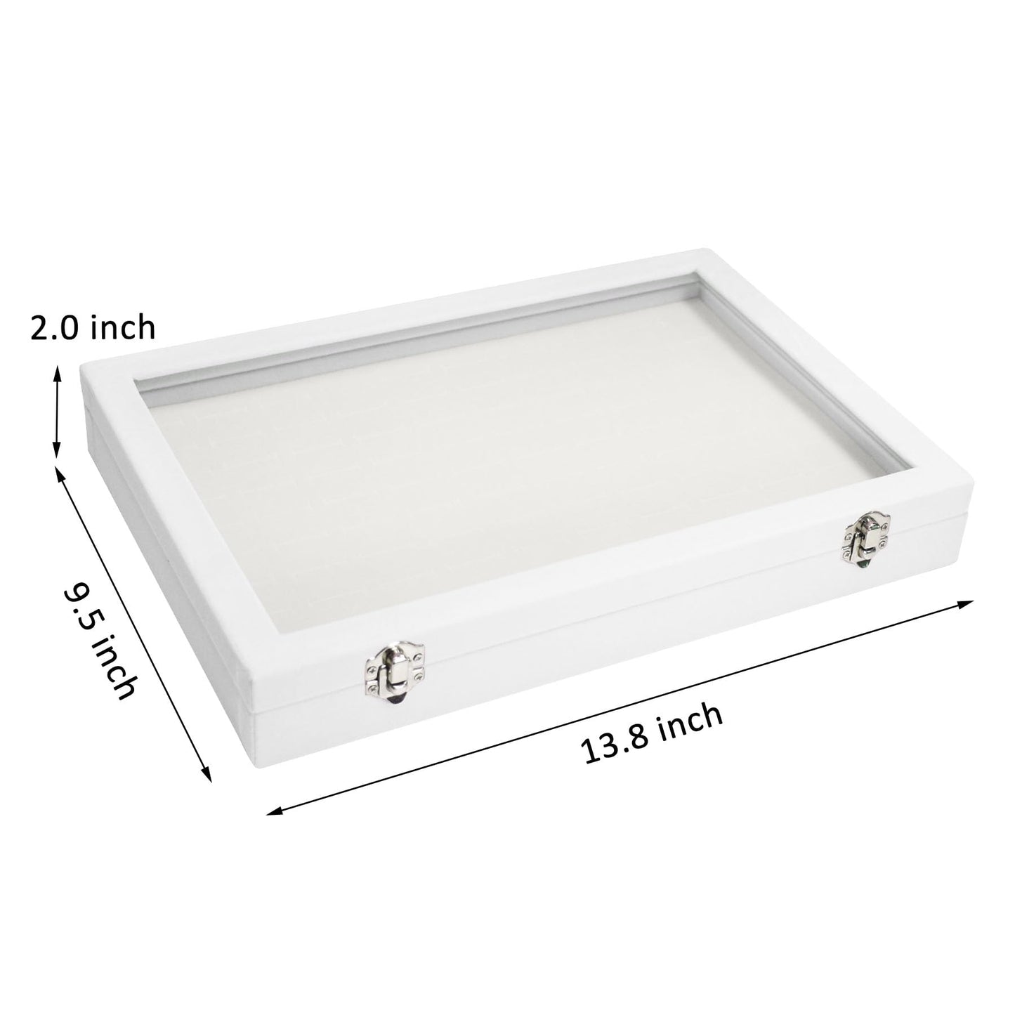 Vicoter Rings Organizer Tray 100 Slot Velvet Ring Earring Storage Box TranSparent Cover Jewelry Store Ring Display Box Jewelry Display Cabinet for Girl Wife Mother