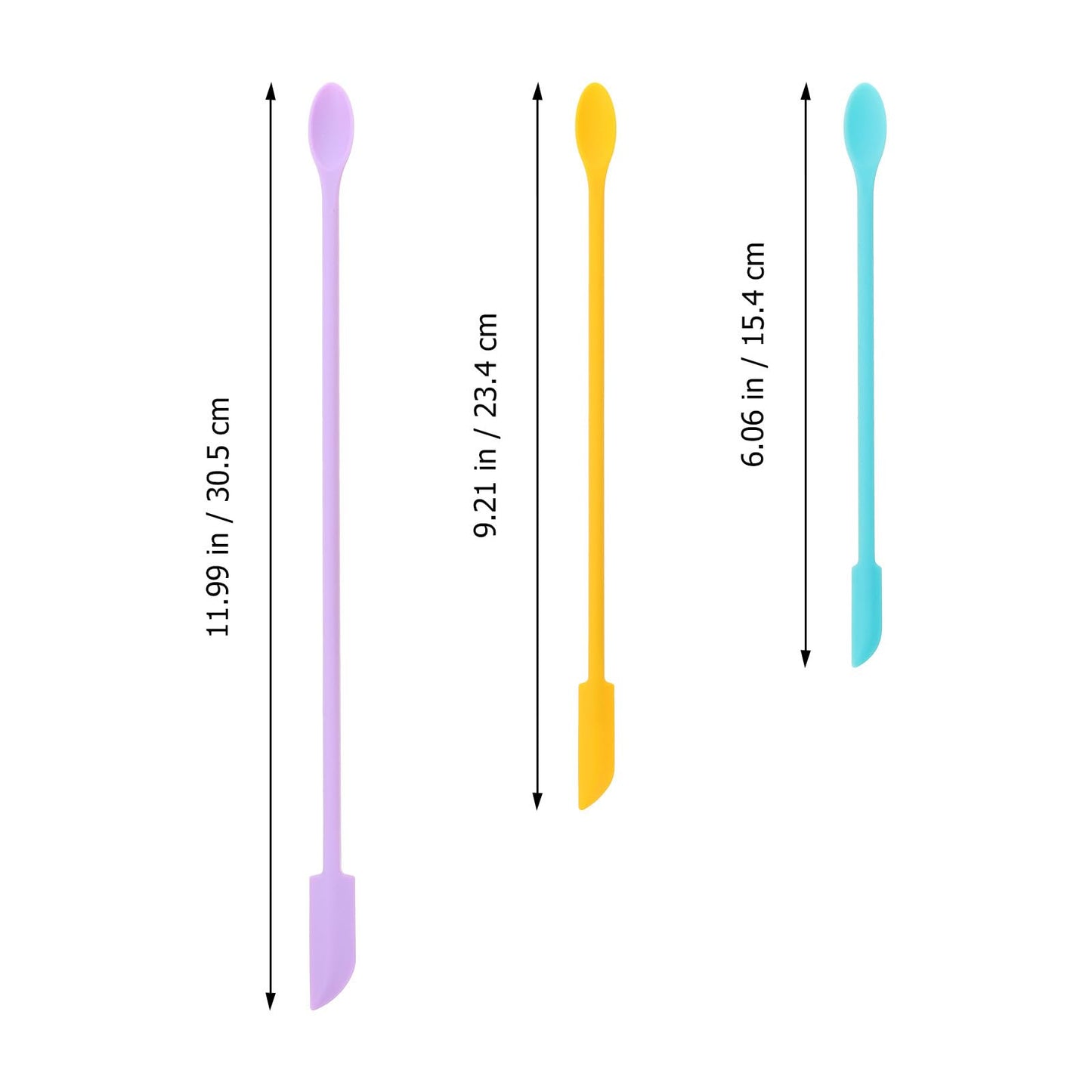 Beaupretty 3-Piece Mini Silicone Scraper Set Flexible Jar Spatulas for Cosmetics Makeup Skincare and Kitchen Use Food Grade Material 12.00In Length
