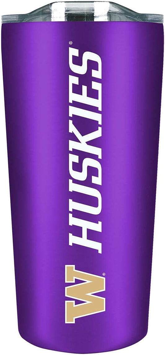 Campus Colors NCAA Stainless Steel Tumbler perfect for Gameday - 18 oz - Double Walled - Keeps Drinks Perfectly Insulated (Washington Huskies - Purple)