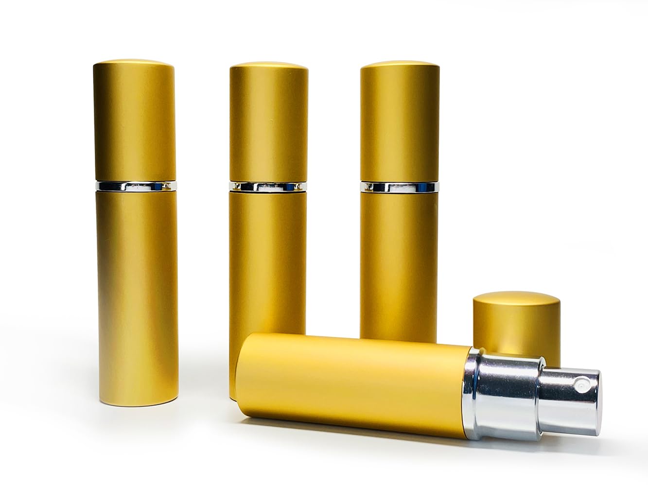 ZbFwmx 20 Pack Set 10ML Protable Refill Bulk Atomizer Spray Travel Perfume Bottle Hydrating Empty Bottle (20Pack Metal Gold)