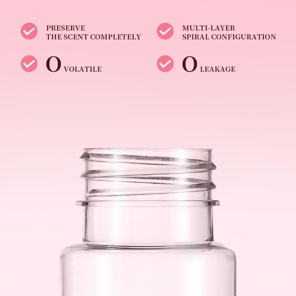 DIOHIO Atomizer Perfume Spray Bottle Refillable - 5ml Glass Inner Bottle with Premium Leather Case, Portable Travel Sprayer for Fragrance Lovers (White-Pink)