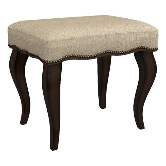 Hillsdale Hamilton Wood and Upholstered Backless Vanity Stool for Makeup Room and Bathroom, Burnished Oak
