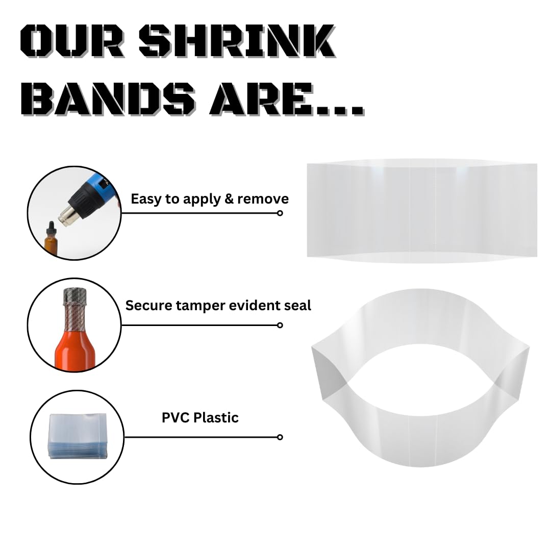 Supplement and Supply 115 x 56 mm Clear Perforated Shrink Band for Cosmetic Jars, Plastic Jars & Supplement Containers [Cap Diameter: 2 3/4"] Pack of 250