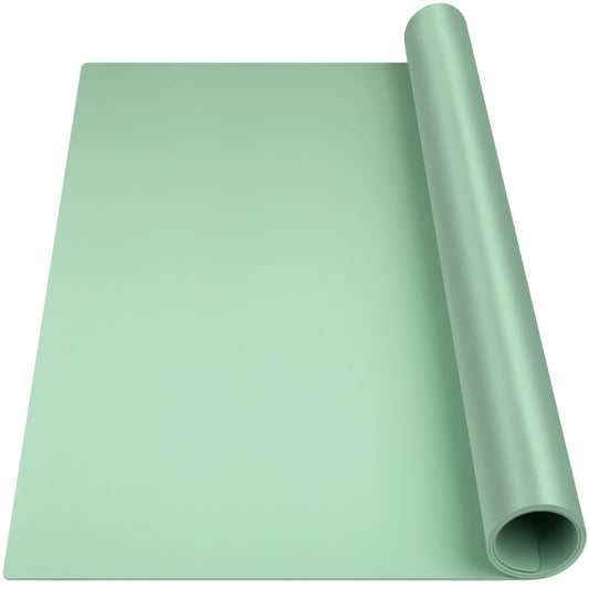 Silicone Mat Heat Resistant Mats for Countertop, Large Silicone Mats for Kitchen Counter Crafts Workbench Table, Size 48x24 inches Thick 2mm,Rolled Package,Light Green