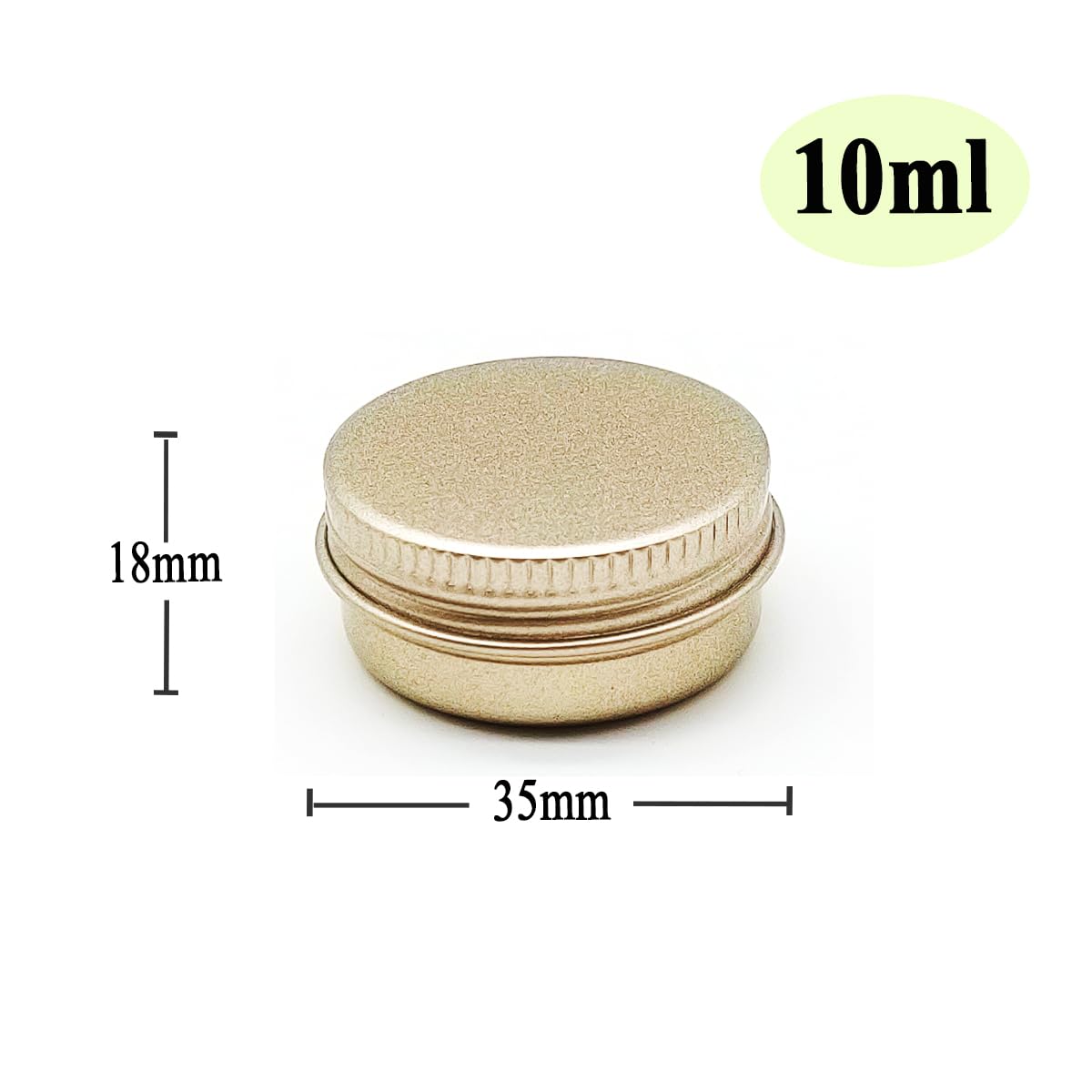 Wopanxye 24pcs Aluminum Tin Jars, 10ml Empty Cosmetic Container Pots, Travel Makeup Tin with Screw Lids, 10g Refillable Small Cosmetic Pot for Eyeshadow Cream Sample Lip Balm Powder Candle, Matte Gold
