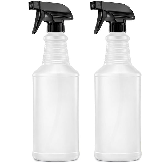 Bar5F Chemical-Resistant Spray Bottle – BPA-Free, Cleaning, Gardening, Hydrogen Peroxide, Rubbing Alcohol, Leak-Proof, Multipurpose, USA (Black (2-Pack) 24-Ounce)