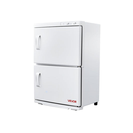 VEVOR Hot Towel Warmer, 46L Large Capacity 2-Tier Towel Warmer Cabinet with Clip & 4 Stainless Steel Racks, Holds up 48 Towels, All-Round Heating Cabinet for Spa, Barber, Manicures, Massage, Salon