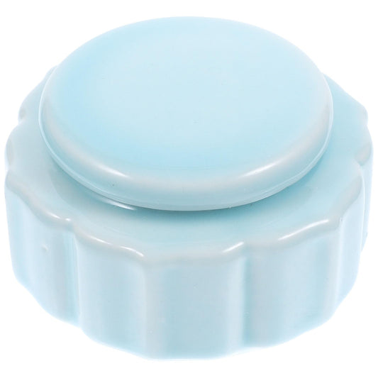 VOSAREA Porcelain Mini Jar Mini Cute Ceramic Bottle Canister Portable Travel Loose Tea Pot Jar Contanier with Lid for Storage Spices Powder Cream Lotion