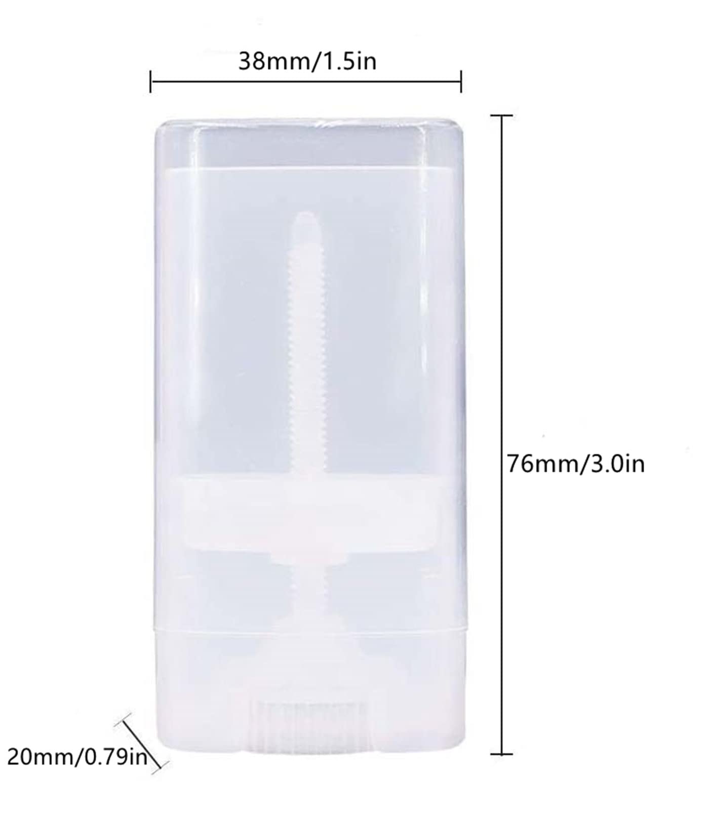 Minsily 20 PCS 15ml Clear Empty Plastic Oval Deodorant Containers Oval Lip Balm Tubes Lipstick Tubes 0.5 Oz Deodorant Sticks Tube Oval Twist-Up Tubes BPA Free for DIY Homemade Crayon Chapstick Holder