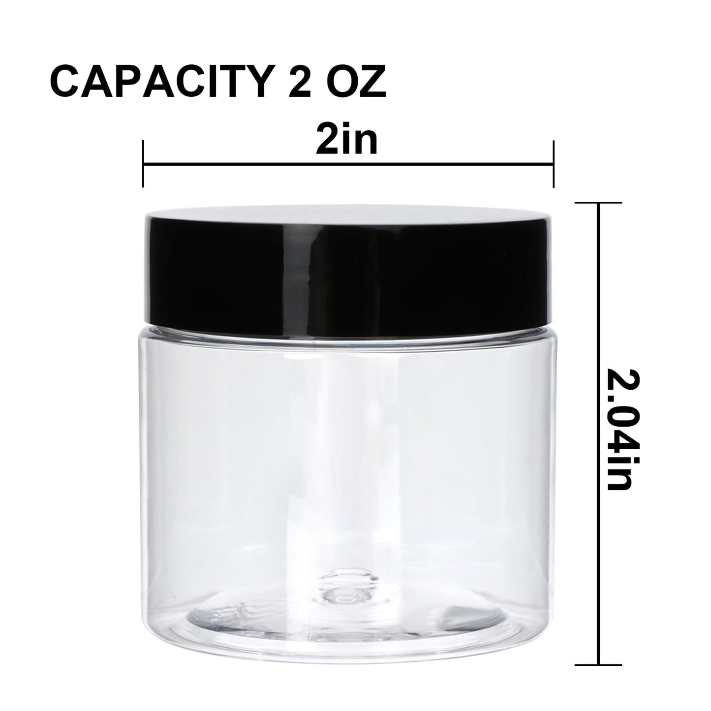 20 Pack 2oz Plastic Containers with Lids, Jars with Lids, Great for storing,lip balms, creams, ointments, cosmetics, samples