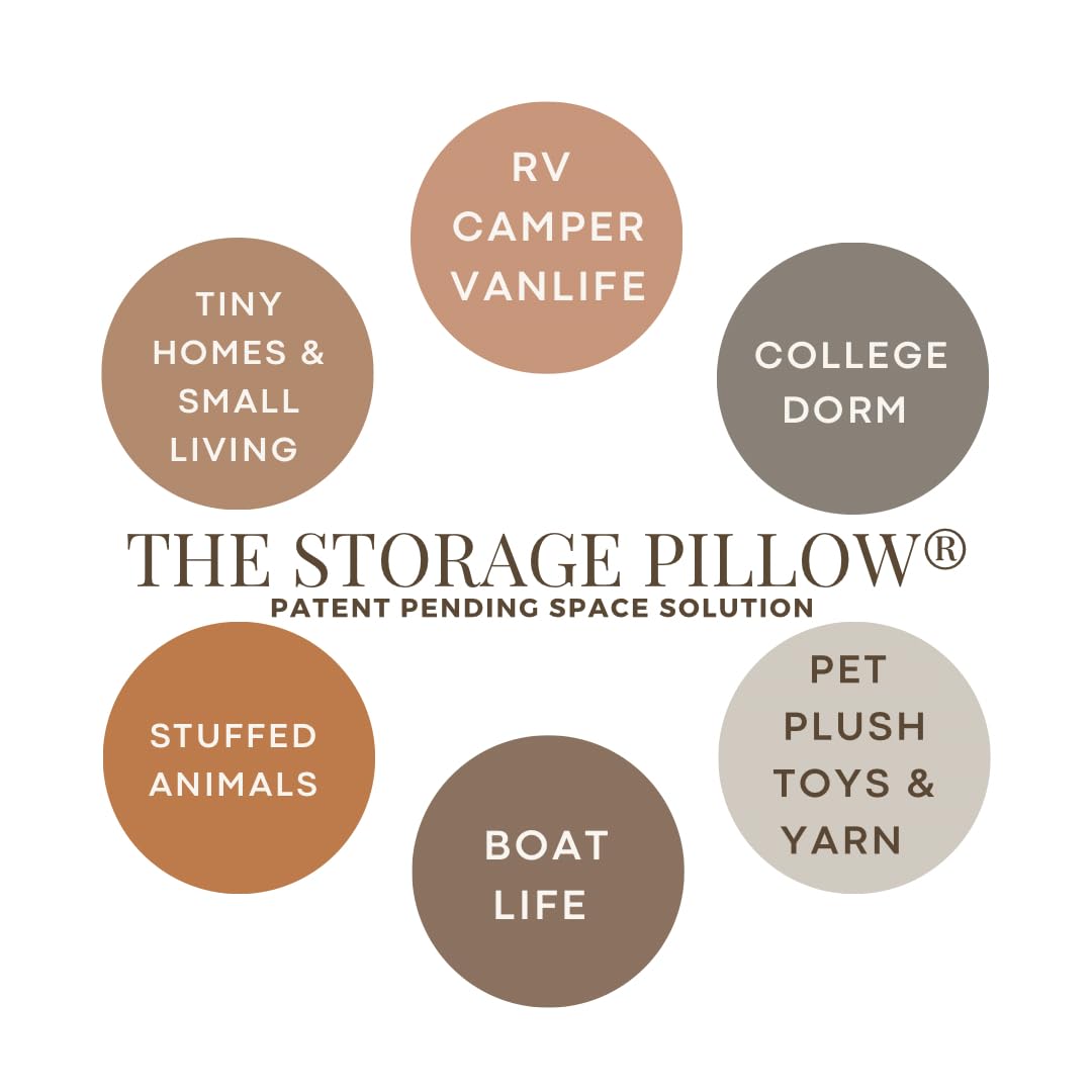 THE STORAGE PILLOW XL zippered storage Pillowcase FILL w Clothes Bedding Blankets to maximize Space - RV Camper Dorm Tiny Home Boat Inside Organization Ideas Accessories - Small Space Storage Solution