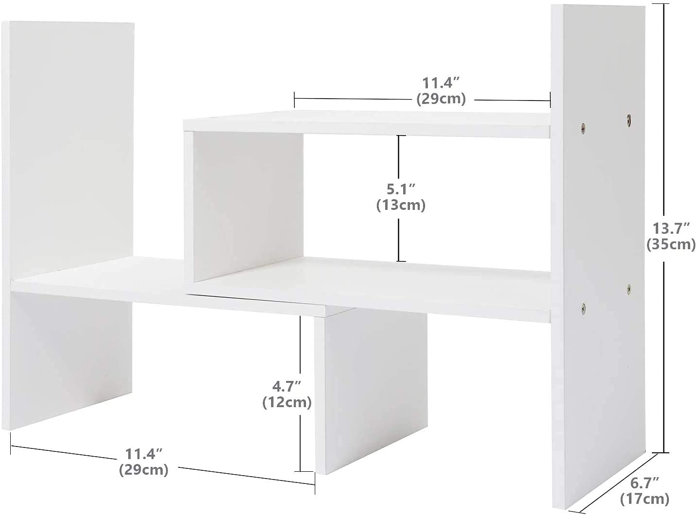 Sorfity Expandable Wood Desktop Bookshelf Desktop Organizer Office Storage Rack Wood Display Shelf - Free Style Display True Natural Stand Shelf Rack Assemble