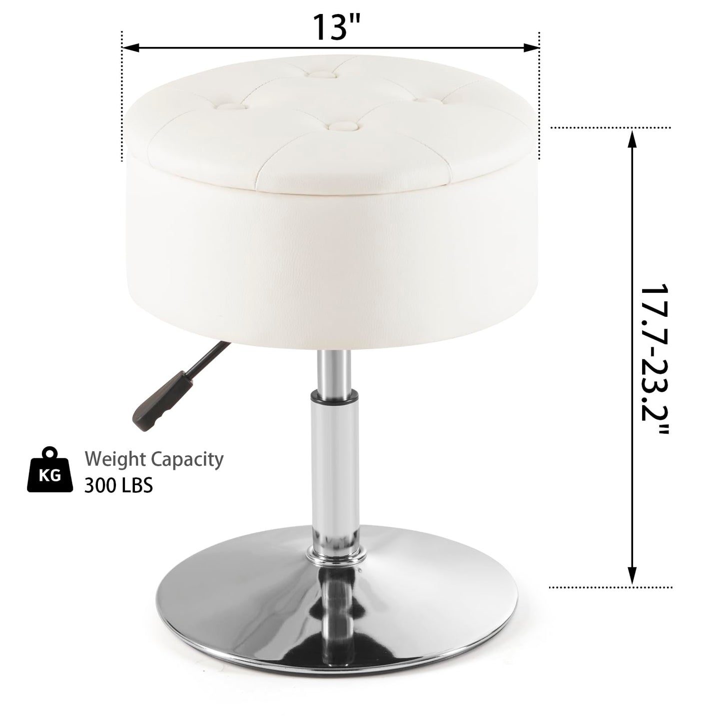 Gitrah Vanity Chair for Makeup Room Vanity Stool for Makeup Room Round Velvet Ottoman Tufted Makeup Chair Vanity Stools for Bathroom Height Adjustable