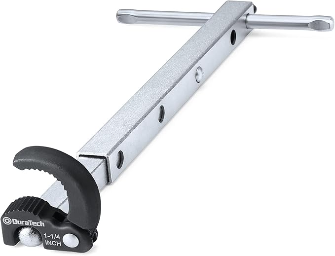 DURATECH Telescoping Basin Wrench, Sink Wrench, Adjustable 3/8'' to 1-1/4'' Capacity Jaw with 10" to 17" Extendable Handle, for Tight Space