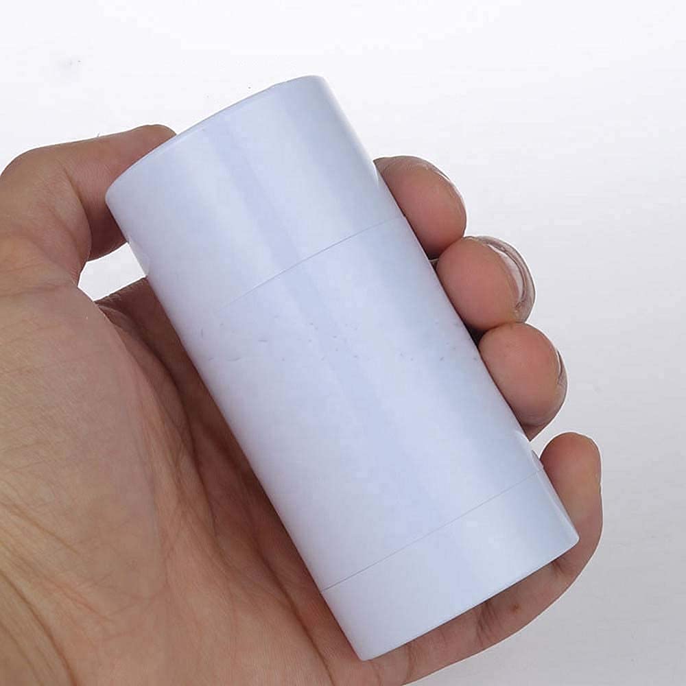 Healthcom 10 Pcs 30ml Plastic Deodorant Containers Round Lip Balm Tubes Twist-up Filling Stick 1 Oz Refillable Plastic Deodorant Bottles Cosmetic for DIY Deodorant Lipstick Crayon Chapstick(White)