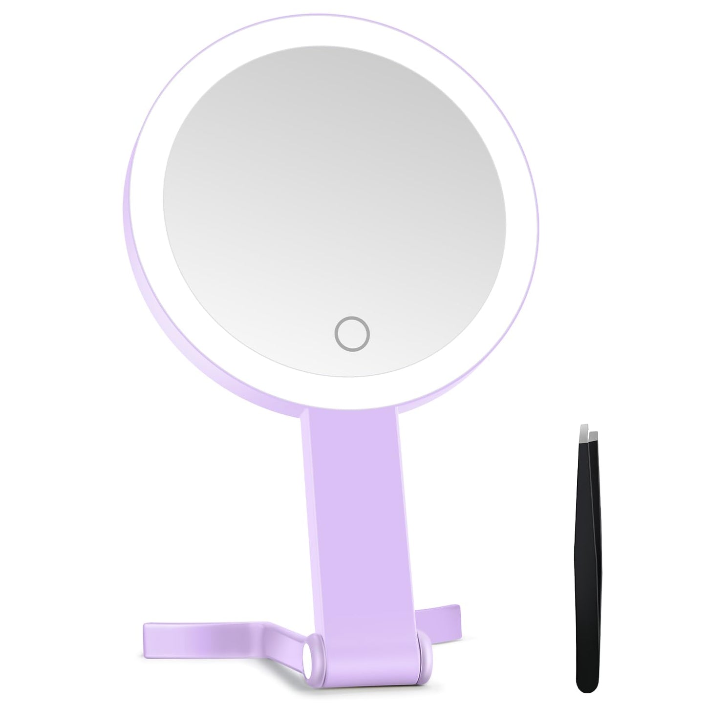 MIYADIVA Lighted Makeup Mirror, 30X Magnifying Mirror with Light, Hanging and Handheld Mirror with Handle, Purple