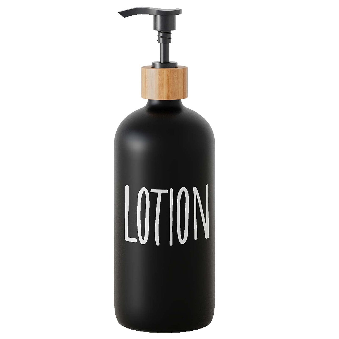 Glass Lotion Dispenser,Refillable Matte Black Hand Lotion Dispenser Suitable for Bedroom,Body or Hand Lotion Bottle Rustic Bedroom Decor