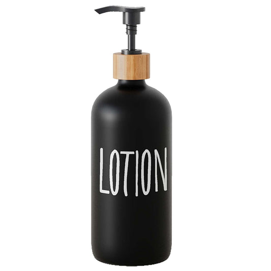 Glass Lotion Dispenser,Refillable Matte Black Hand Lotion Dispenser Suitable for Bedroom,Body or Hand Lotion Bottle Rustic Bedroom Decor