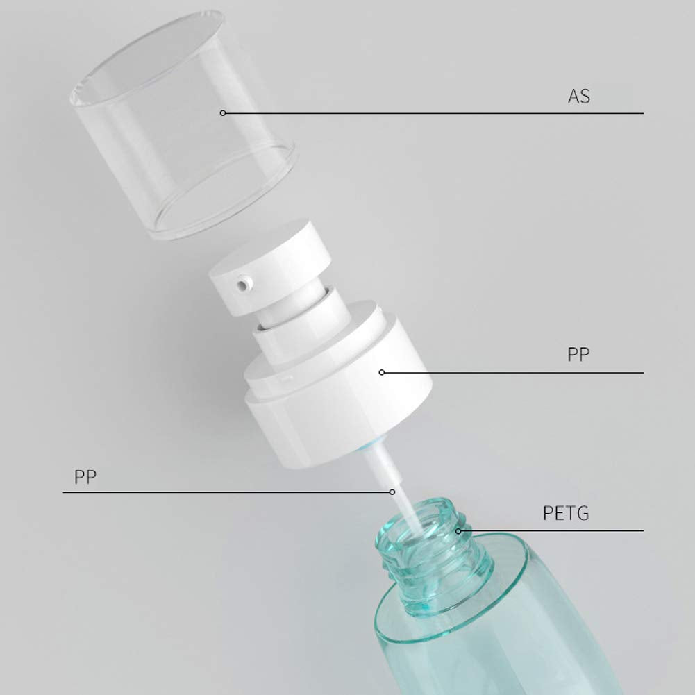 JOSALINAS 4PCS Airless Pump Bottle 3.4oz/100ml Plastic Empty Clear Refillable Travel Container Dispenser for Lotion Creams foundation