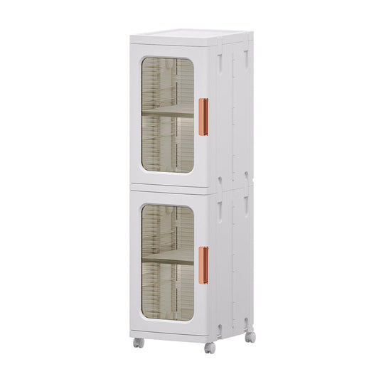 CXCJAI Narrow Cabinet With Doors and Shelves - Tall Skinny Bathroom Storage Kitchen Organizer With Adjustable Shelf - Toilet Paper Linen Closet 2 Layer (White)