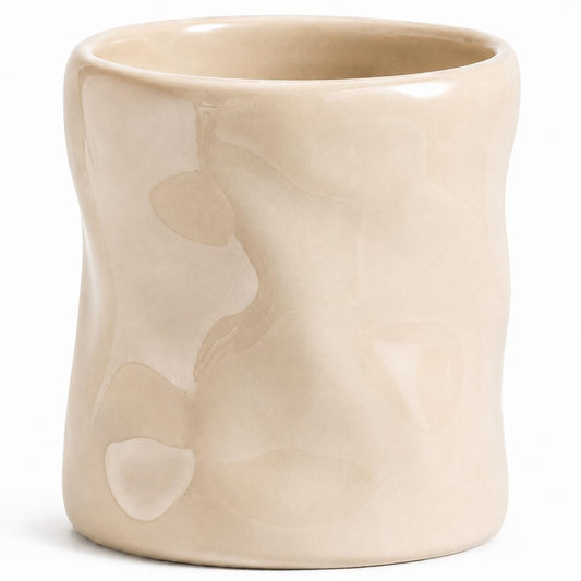 TULFO Handcrafted Ceramic Makeup Brush Holder - Desktop organizer cup Easy to clean, Anti-Tip Design - Elegant Decorative Storage Cup for Vanity, Bathroom & Office - Multiple Color Options