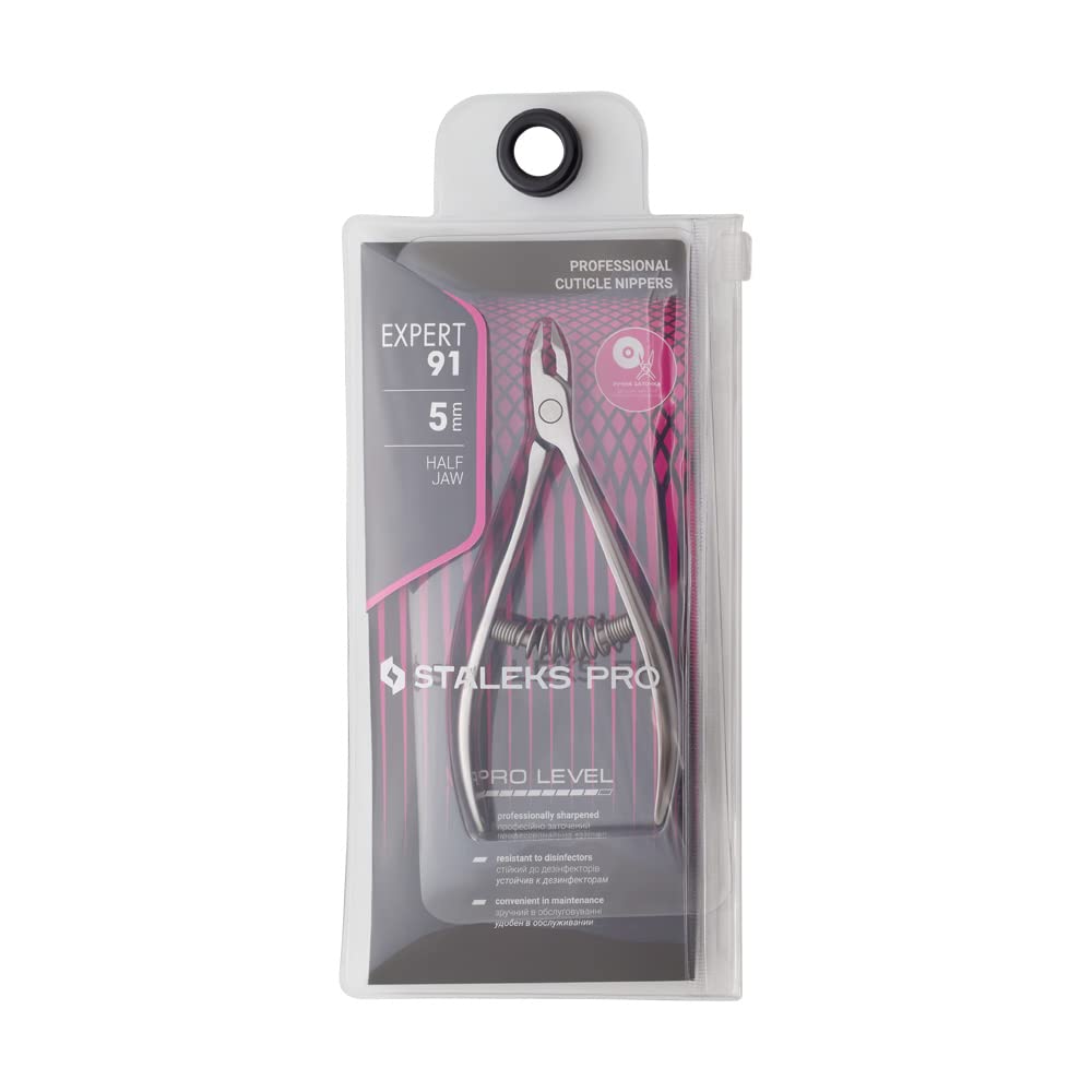 STALEKS PRO Expert 91 5mm Professional Cuticle Nippers – Stainless Steel Skin Nippers for Manicure