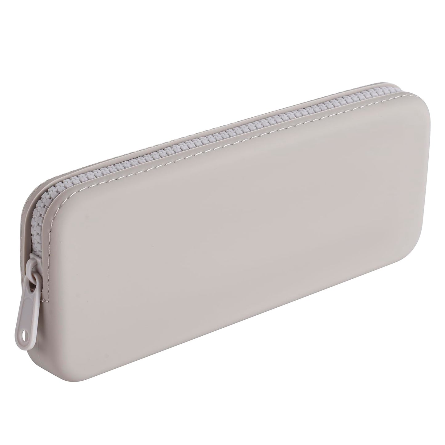 WHHJM Silicone Makeup Brush Holder Travel Makeup Bag Soft Portable Brush Organizer, Large Travel Essentials Makeup Brush Case Zipper Pouch (Grey)