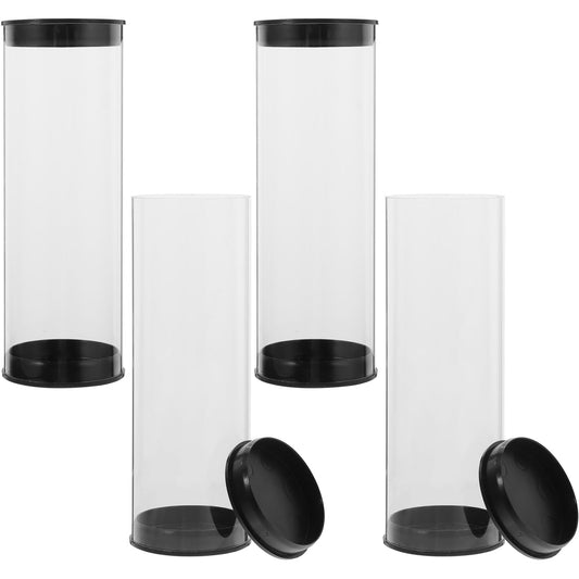 HOMSFOU 4pcs Clear Anti-Scratch Golf Ball Tube - Plastic Portable Transparent Golf Ball Storage Container, for Course, Travel