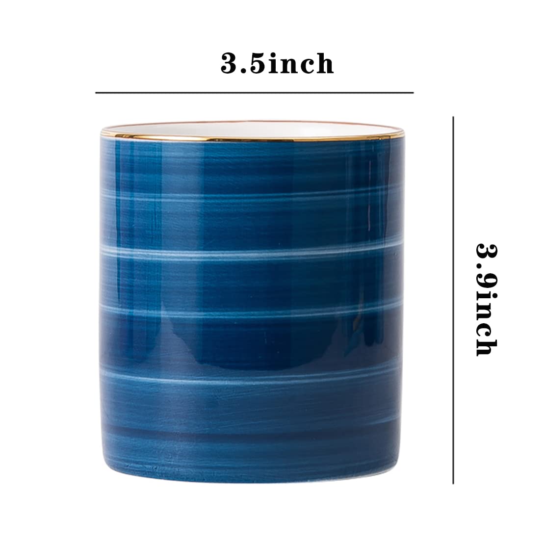 Ceramic Pen Holder Stand Cup Pencil Organizer Makeup Brush Holders for Home Office Desk (B)