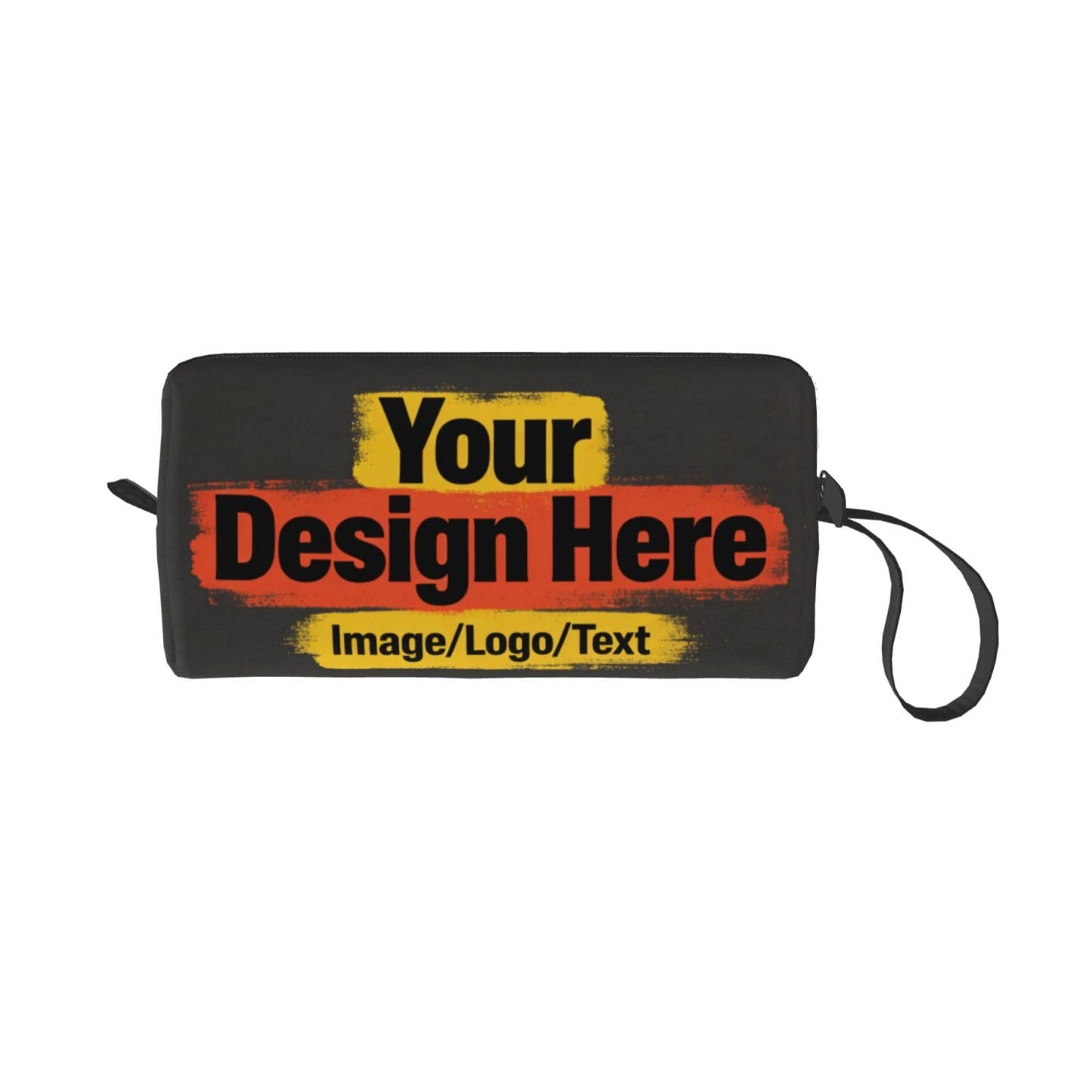 OLUSENMO Custom Personalized Cosmetic Makeup Bag 7.9x3.5x2.4 Inch, Upload Your Own Image Photo Text, 600D Oxford Fabric Portable Travel Toiletry Bag with Shockproof Foam Protection for Women
