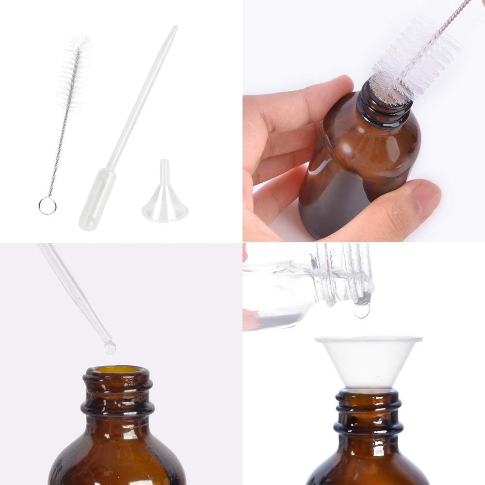 STARSIDE 16 Pack 4 oz Amber Glass Spray Bottles with Fine Mist Sprayer & Dust Cap for Essential Oils, Perfumes,Cleaning Products, 120 ml Fine Mist Glass Spray Bottle