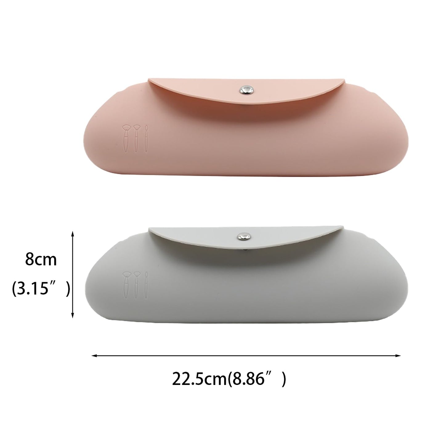 Silicone Makeup Brush Holder & Foldable Brush Cleaner Set – Travel Brush Case with Magnetic Closure, Portable Cleaning Bowl for Brushes, Sponges, and Powder Puffs (Light Pink)