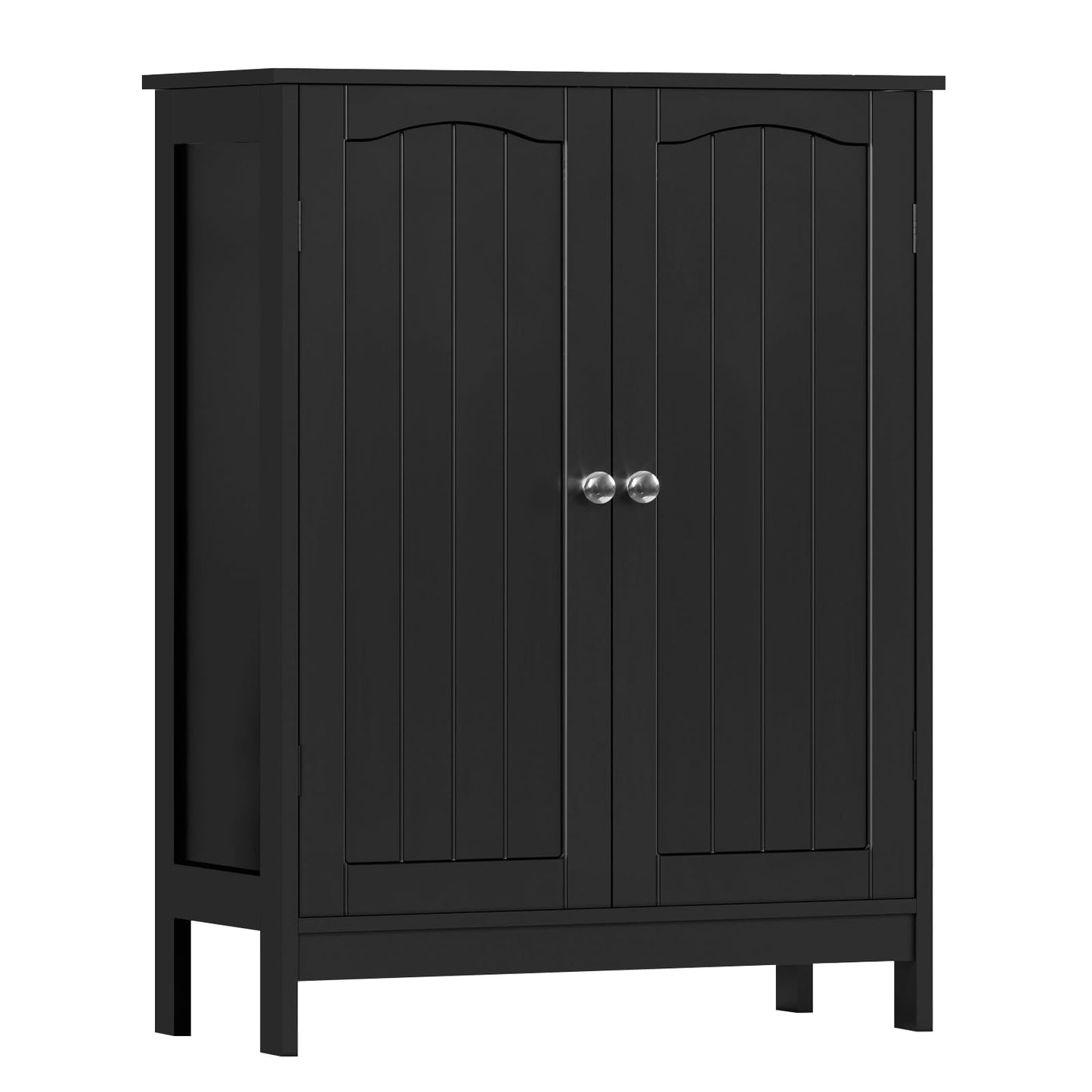 Iwell Bathroom Cabinet, Bathroom Storage Cabinet with 2 Doors & 3 Shelves, 3 Heights Available, for Living Room, Entryway, Kitchen, Home Office, Black