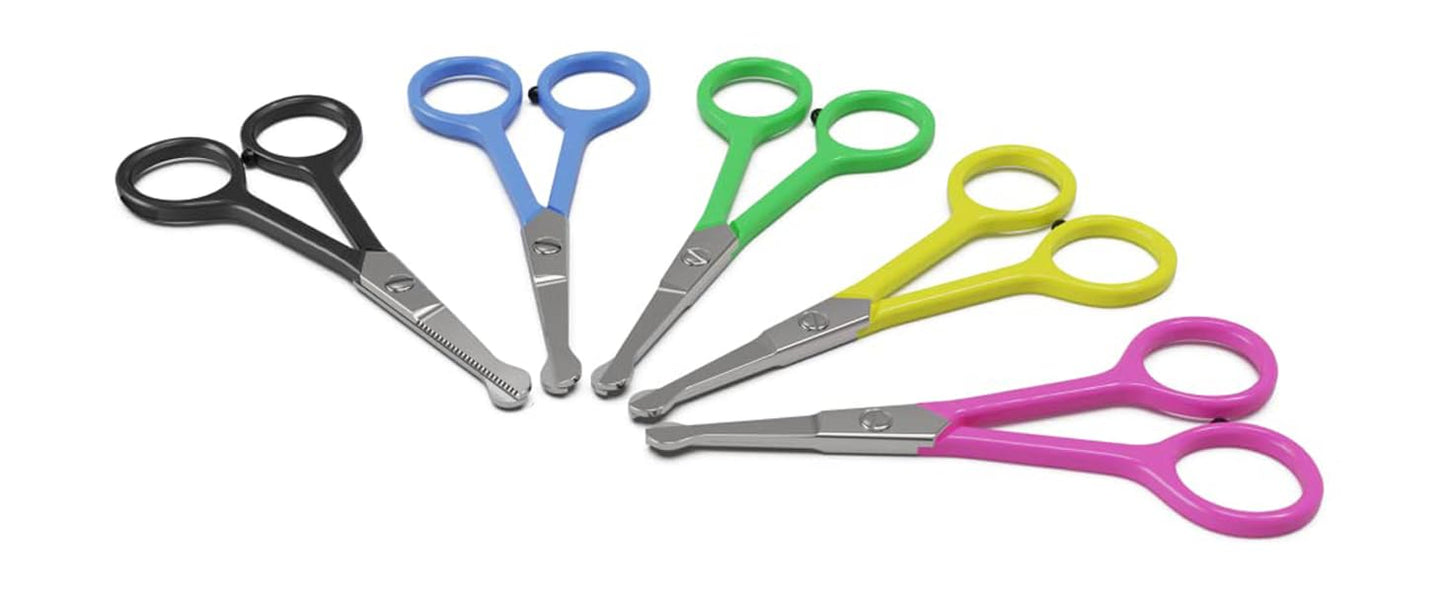 Tiny Trim 4.5" Ball-Tipped Scissor for Dog, Cat and all Pet Grooming - Ear, Nose, Face & Paw - Scaredy Cut's small Safety Scissor